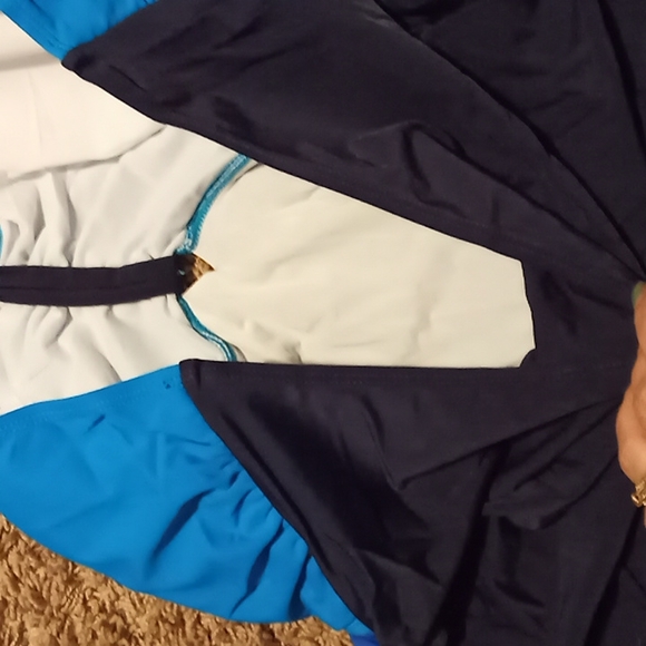 Blue Color Gradient Sweet Halter Swimdress - Picture 12 of 12